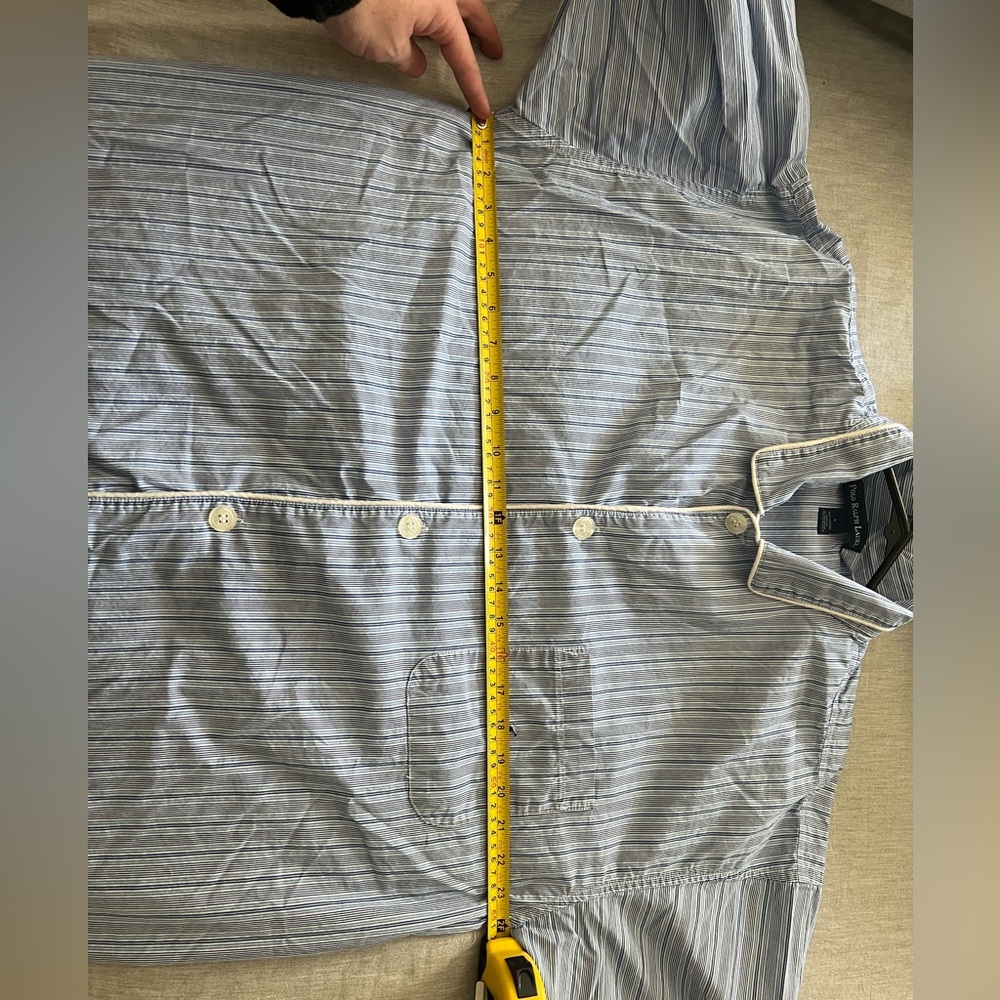 Polo by Ralph Lauren Blue and White Striped Cotton Pijama shirt - Picture 4 of 4